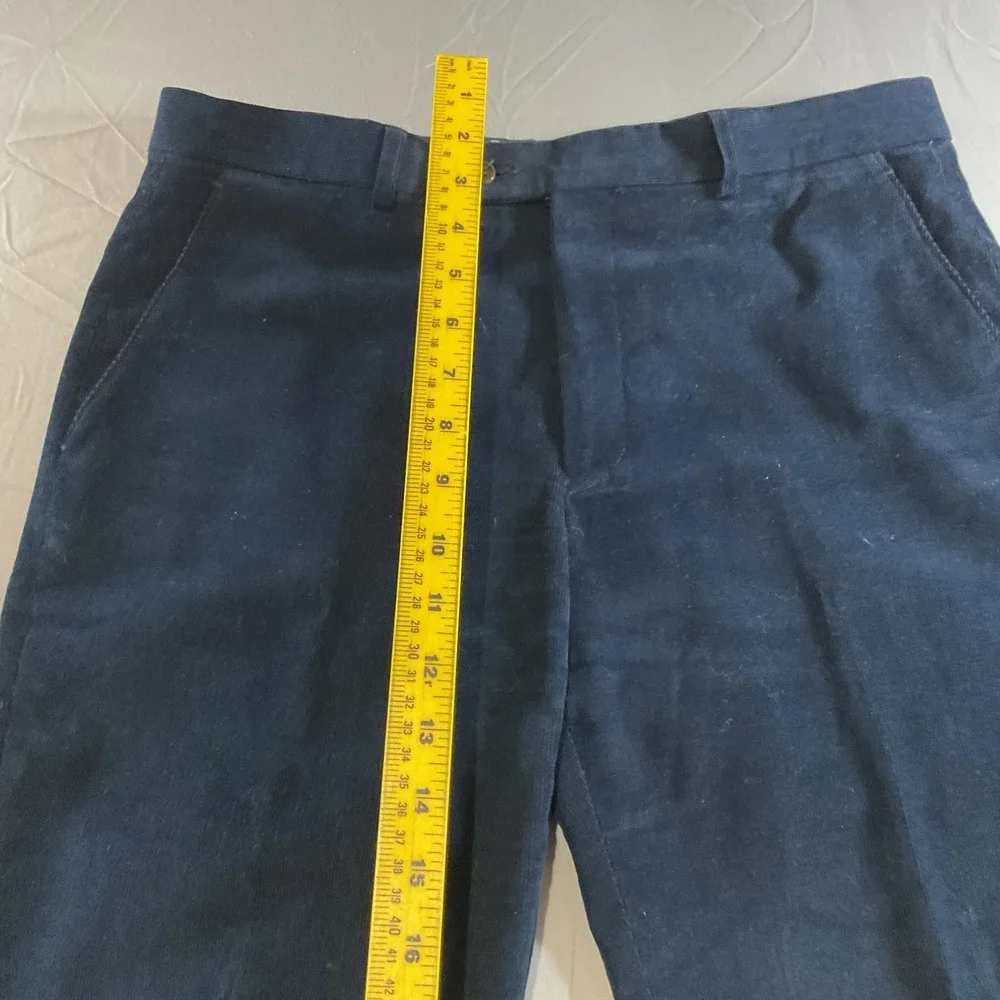 Ralph Lauren Men's Navy Blue Corduroy Pants 34x30 Straight Fit Dress Slacks